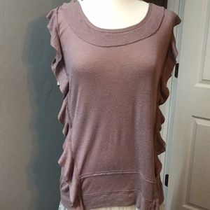 A'Reve Women's Short Sleeve Top Sz L